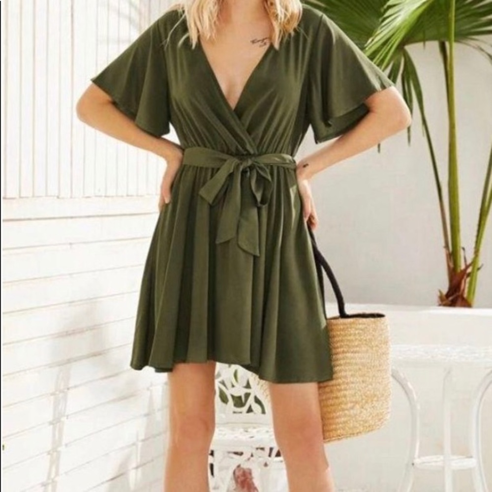 Shein Green Fit and Flare Dress